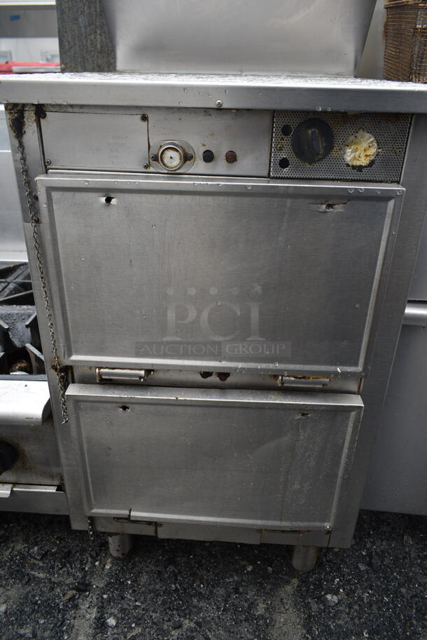 Stainless Steel Commercial Counter w/ 2 Oven Doors and Back Splash. - Image 3 of 6