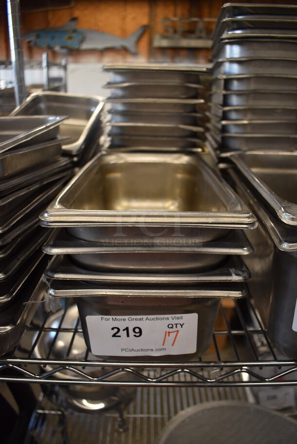 17 Stainless Steel 1/3 Size Drop In Bins. 1/3x4. 17 Times Your Bid!