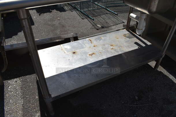 Stainless Steel Commercial Table w/ Sink Basin, Handles, Under Shelf, Back Splash and Right Side Splash Guard. 59x30x40. Bay 10x14x9 - Image 3 of 6