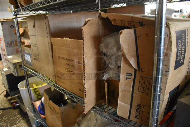 ALL ONE MONEY! Tier Lot of Various Items Including Splenda Packets, Plastic Lids, Various Glasses - Image 2 of 9