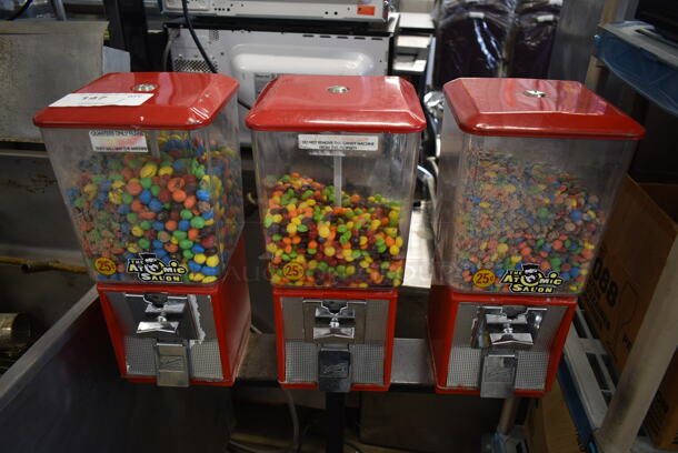 Metal Floor Style 3 Hopper Candy Vending Machine.  - Image 3 of 3