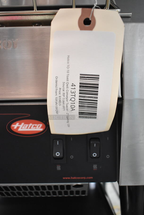 BRAND NEW SCRATCH AND DENT! Hatco TQ-10 Stainless Steel Commercial Countertop Toast Qwik Conveyor Toaster - 2" Opening. 120 Volts, 1 Phase. Tested and Working! - Image 5 of 5
