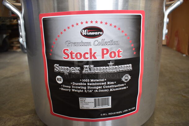 2 BRAND NEW IN BOX! Winco AXS-20 20 Quart Aluminum Stock Pots. 15.5x12.5x11.5. 2 Times Your Bid! - Image 3 of 4