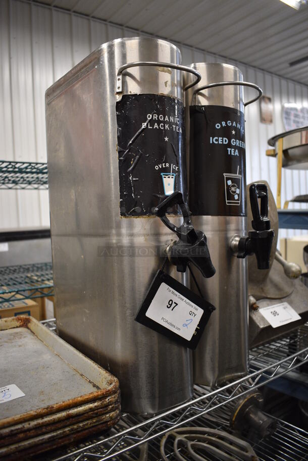 2 Stainless Steel Beverage Holder Dispensers. No Lids. 6x15x22. 2 Times Your Bid! - Image 2 of 4