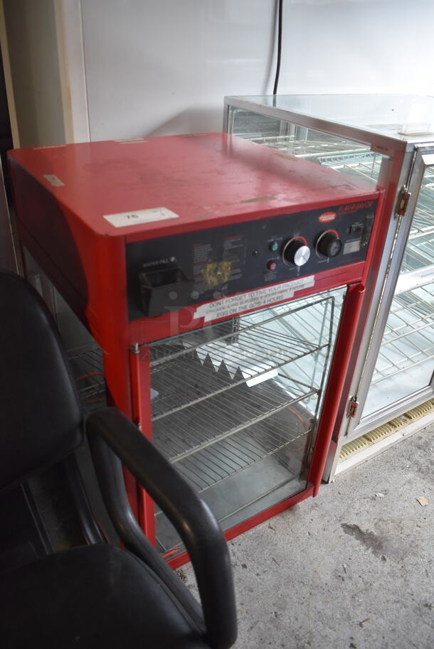 Hatco FSD00326 Flav-R-Savor Floor Style Humidified Hot Food Holding & Display Cabinet With 3 Tier Wire Racks In Red. 120V/1 Phase Tested And Working - Image 2 of 6