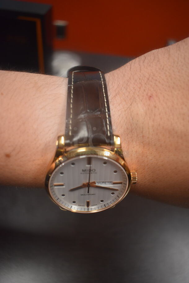 BRAND NEW IN BOX! Mido Multifort Automatic Men's Watch with Leather Band - Image 3 of 9