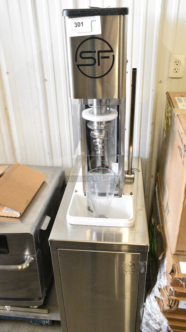 BRAND NEW! 2022 Swirl Freeze D Stainless Steel Commercial Floor Style Ice Cream Drilling Mixing Machine on Slim Equipment Stand. 120 Volts, 1 Phase. Tested and Working! - Image 1 of 12