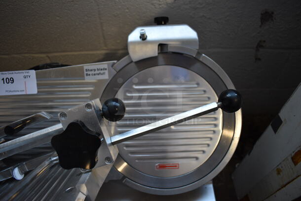 Avantco Stainless Steel Commercial Countertop Automatic Meat Slicer w/ Blade Sharpener. 24x22x31. Tested and Working! - Image 4 of 9