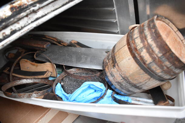 Metal Commercial Enclosed Pan Transport Rack on Commercial Casters w/ 33 Various Metal Baking/Muffin Pans.  - Image 4 of 4