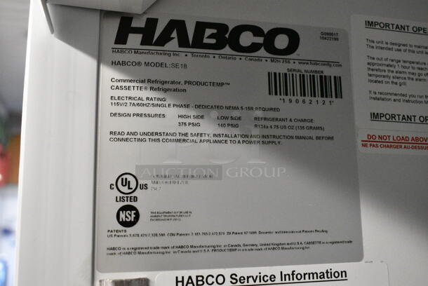 2019 Habco SE18 Metal Commercial Single Door Reach In Cooler Merchandiser w/ Poly Coated Racks. 115 Volts, 1 Phase. Tested and Working! - Image 4 of 4