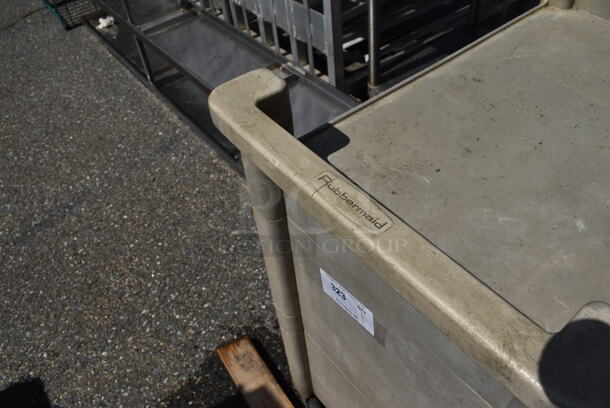 Rubbermaid Tan Poly 3 Tier Cart w/ Push Handles on Commercial Casters. 31x18x37.5 - Image 4 of 4