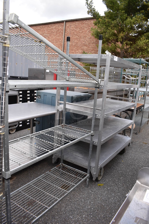 Gray Finish 4 Tier Wire Shelving Unit. BUYER MUST DISMANTLE. PCI CANNOT DISMANTLE FOR SHIPPING. PLEASE CONSIDER FREIGHT CHARGES. 48x18x72 - Image 3 of 4