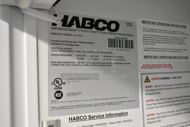 2019 Habco SE18 Metal Commercial Single Door Reach In Cooler Merchandiser w/ Poly Coated Racks. 115 Volts, 1 Phase. Tested and Working! - Image 4 of 4