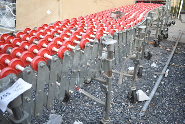 Nestaflex Metal Roller Expandable Conveyor Belt on Commercial Casters.  - Image 5 of 6