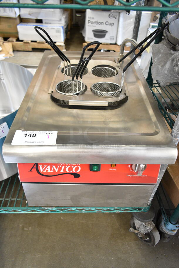 BRAND NEW SCRATCH AND DENT! 2023 Avantco 177PC201M Stainless Steel Commercial 2.1 Gallon / 8 Liter Electric Countertop Pasta Cooker / Rethermalizer. 208/240 Volts, 1 Phase.  - Image 2 of 7