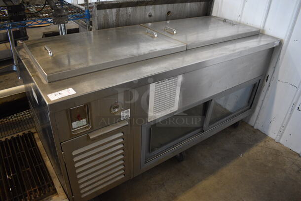 EMI Model Custom LB6826S Stainless Steel Commercial Refrigerated Buffet Style Station on Commercial Casters. 115 Volts, 1 Phase. 68x29x36. Tested and Working!