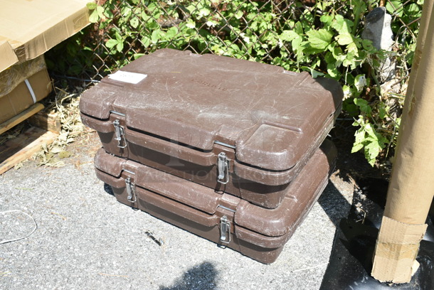 2 Carlisle WPC140 Brown Poly Insulated Catering Food Case. 2 Times Your Bid!  - Image 2 of 5