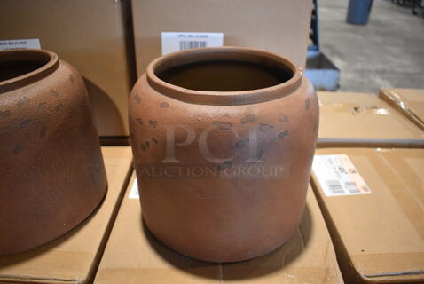 40 Brown Rustic Decorative Vases. 38 BRAND NEW IN BOX! 9.5x9.5x8. 40 Times Your Bid!