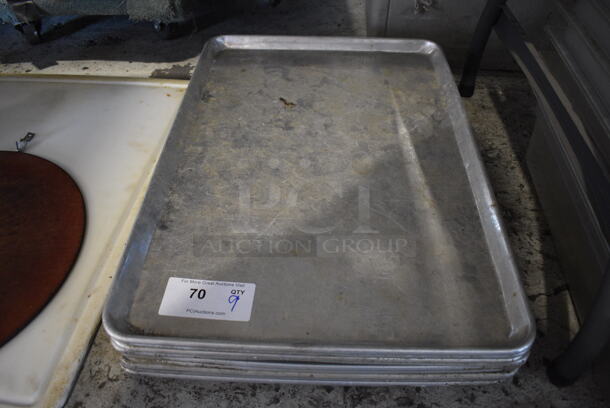9 Metal Full Size Baking Pans. 18x26x1. 9 Times Your Bid! - Image 1 of 3