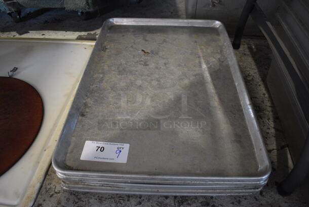 9 Metal Full Size Baking Pans. 18x26x1. 9 Times Your Bid!