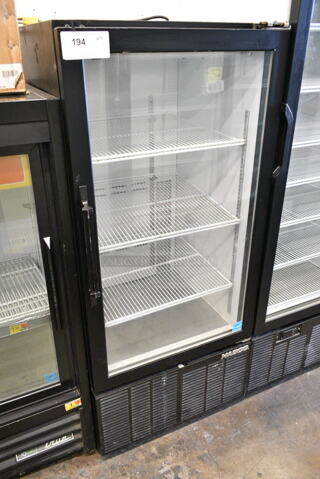 2021 Habco ESM10 ENERGY STAR Metal Commercial Single Door Reach In Cooler Merchandiser w/ Poly Coated Racks. 115 Volts, 1 Phase. Tested and Working!