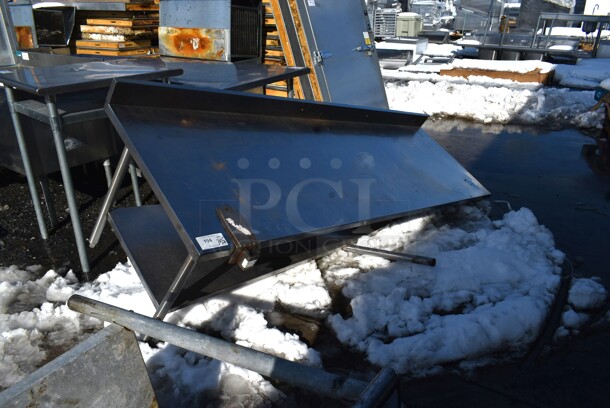 Stainless Steel Commercial Table w/ Under Shelf and Commercial Can Opener Mount. Missing 2 Legs. - Image 2 of 3