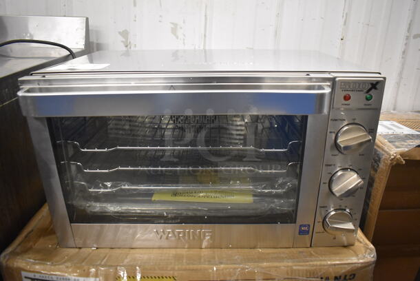BRAND NEW IN BOX! Waring WCO500X Stainless Steel Commercial Countertop Half Size Convection Oven. 120 Volts, 1 Phase. 24x23x13. Tested and Working!