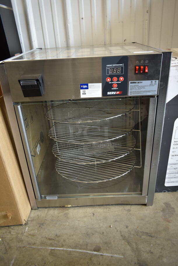 BRAND NEW SCRATCH AND DENT! ServIt 423PDW18D1 Stainless Steel Commercial Countertop Full-Service Countertop Display Warmer with 4 Shelves. 120 Volt, 1 Phase. Tested and Working! - Image 3 of 7