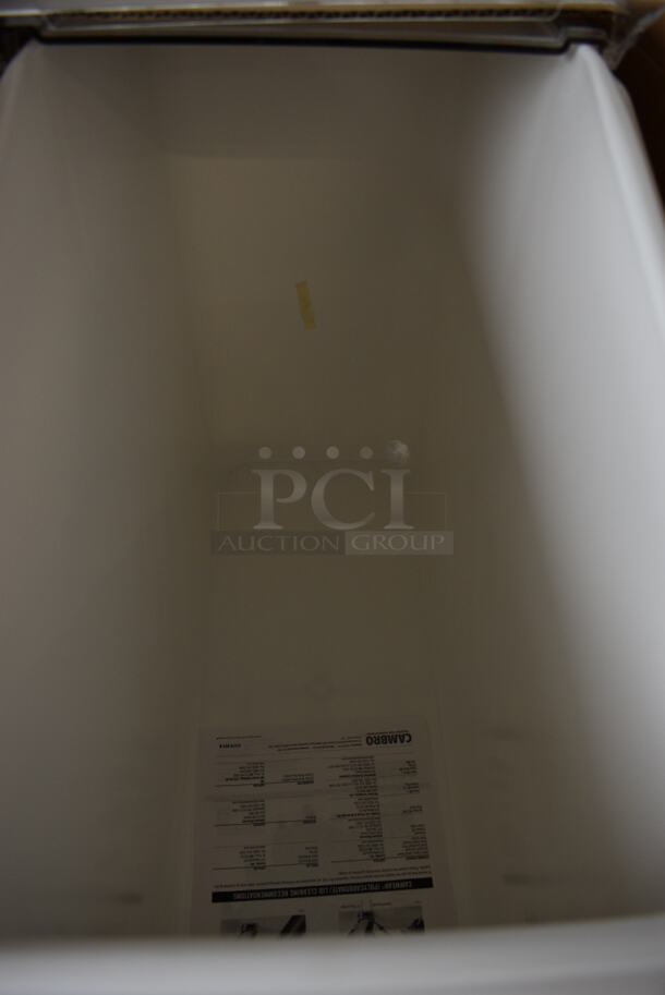 BRAND NEW IN BOX! Cambro White Poly Ingredient Bin w/ Lid on Commercial Casters. 13x28x29 - Image 5 of 7