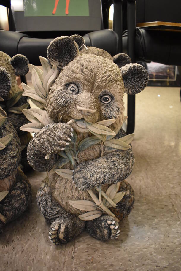 4 Panda Statues Eating Bamboo Stalks. 4 Times Your Bid! - Image 2 of 7