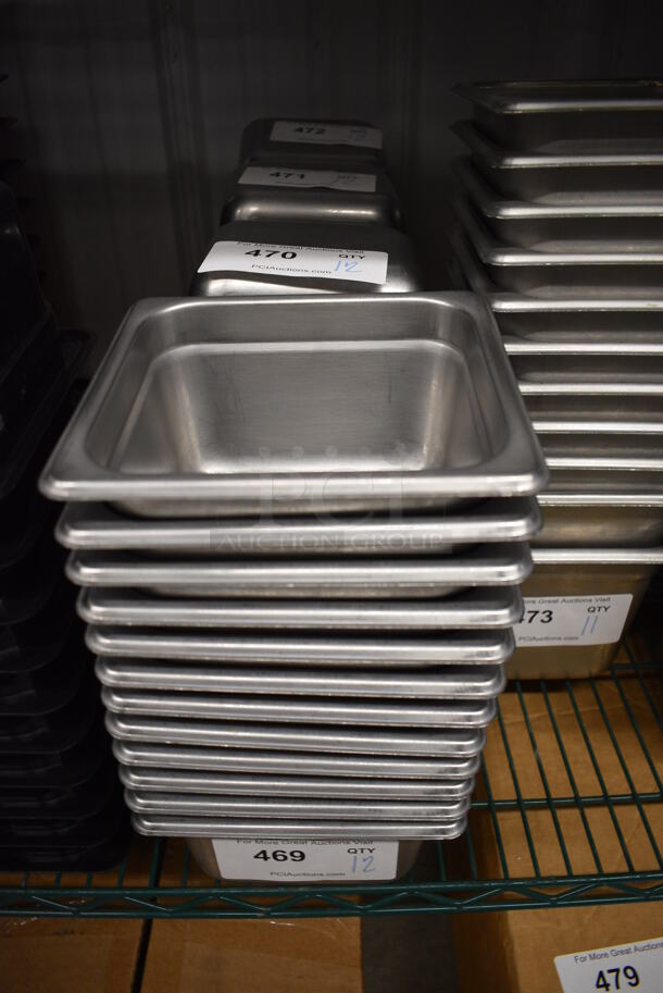 12 Stainless Steel 1/6 Size Drop In Bins. 1/6x4. 12 Times Your Bid! - Image 3 of 3