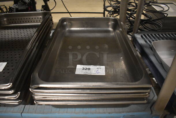 6 Stainless Steel Full Size Drop In Bins. 1/1x2.5. 6 Times Your Bid!