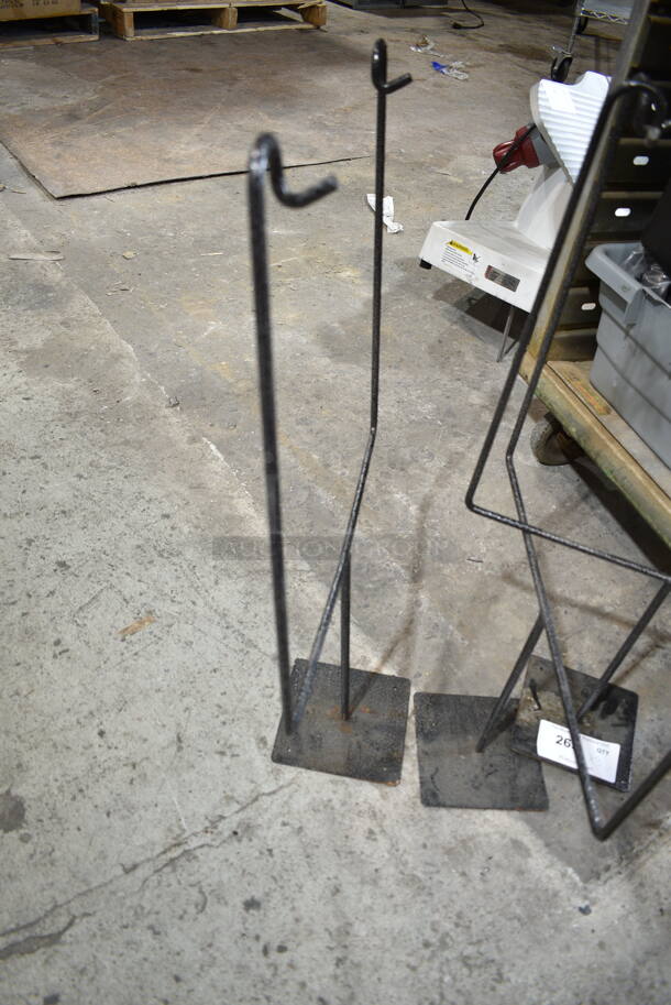 3 Black Metal Stands. 3 Times Your Bid! - Image 2 of 3