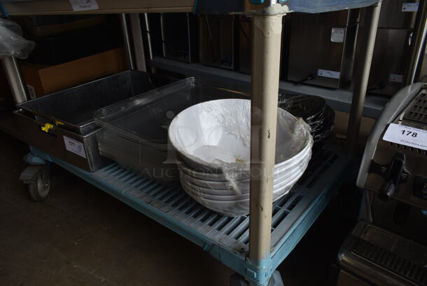ALL ONE MONEY! Tier Lot of Various Items Including Dishes and Metal Bins - Image 2 of 4