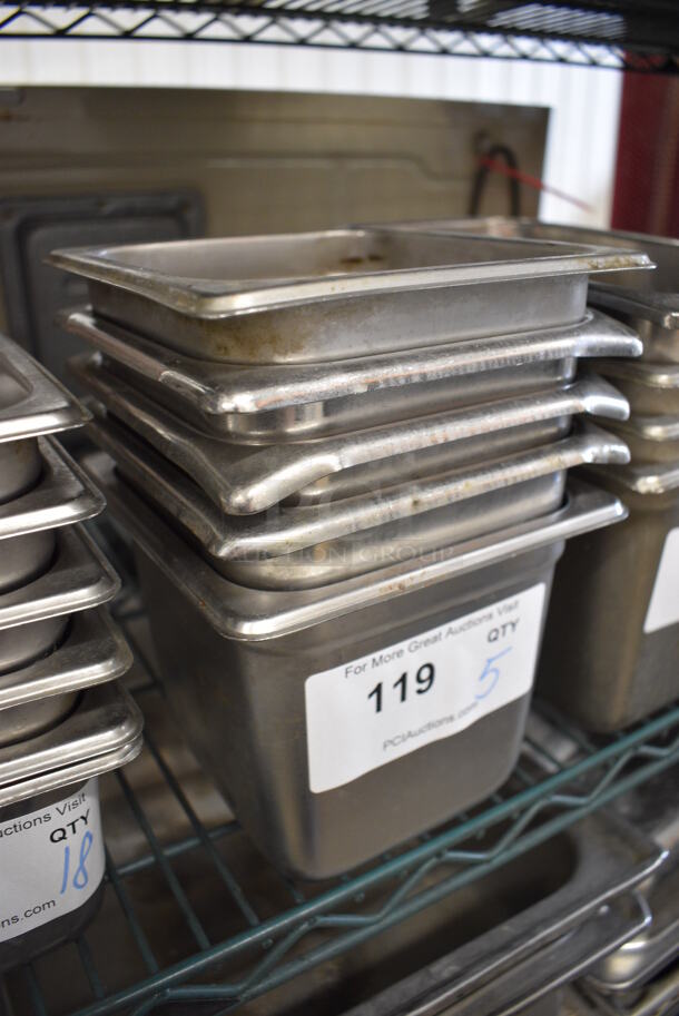 5 Stainless Steel 1/6 Size Drop In Bins. 1/6x6.5 Times Your Bid! - Image 2 of 3