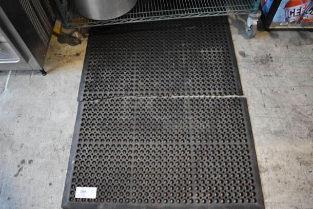 Black Anti Fatigue Floor Mat. Comes In Two Pieces. 38.5x38, 38.5x25