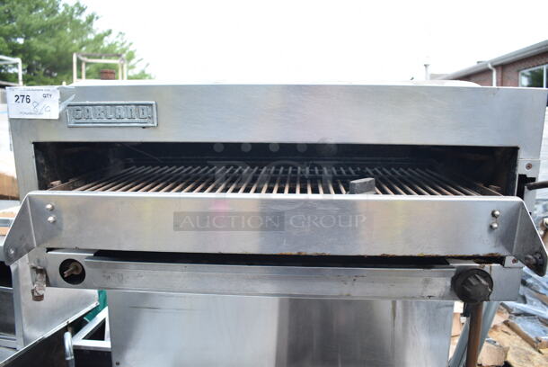 American Range Stainless Steel Commercial Gas Powered 2 Burner Rage in Counter w/ Cheese Melter and 2 Under Shelves. - Image 4 of 4