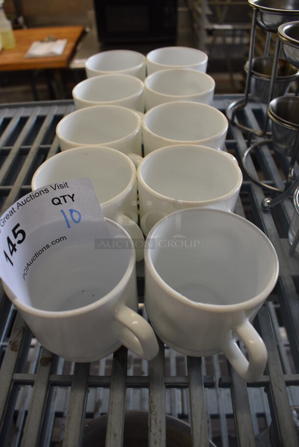 10 White Ceramic Mugs. 4x3x3. 10 Times Your Bid! - Image 2 of 3