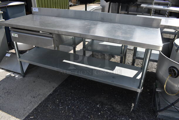 Stainless Steel Table w/ Backsplash, Drawer and Under Shelf. 72x24x38 - Image 3 of 4