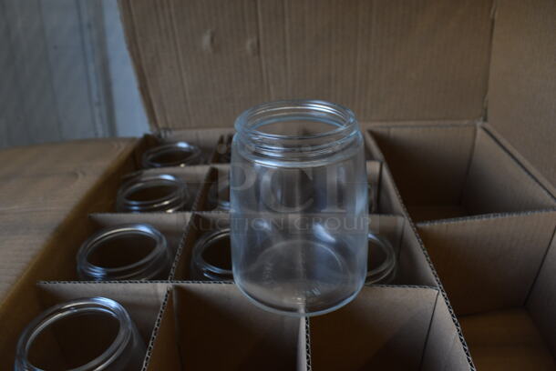 23 IN ORIGINAL BOX! Vollrath Server Glass Jars. 3x3x4. 23 Times Your Bid!