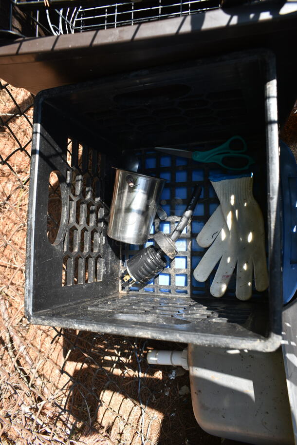 ALL ONE MONEY! Lot of Various Items Including Yellow Mop Bucket, Brown Slim Jim Trash Can, Baskets and Milk Crates - Image 7 of 12