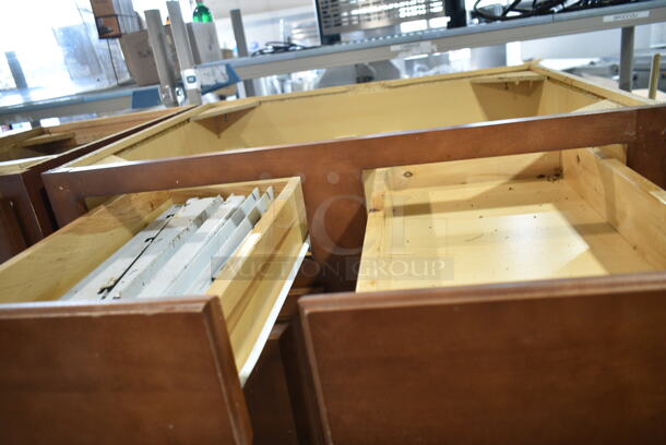 4 Wood Pattern Counters; 2 Single Door/Drawer and 2 Double Door/Drawer. No Countertops. 4 Times Your Bid!  - Image 4 of 12