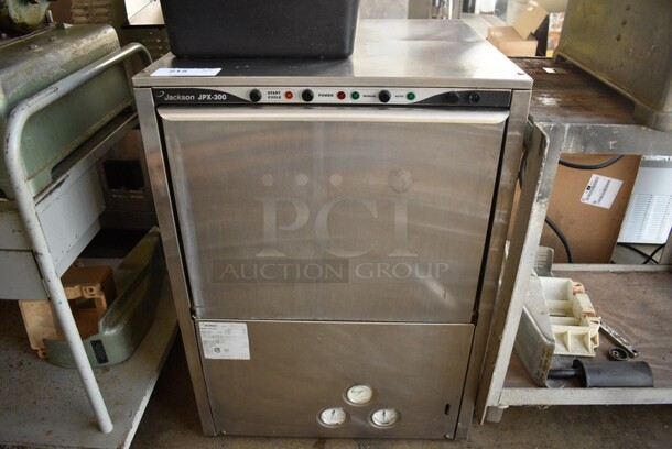 Jackson Model JPX-300H Stainless Steel Commercial Undercounter Dish Washer w/ 2 Blue Poly Dish Caddies and 1 Blue Poly Silverware Caddy. 208/203 Volts, 1 Phase. 24x24x33.5. - Image 1 of 8