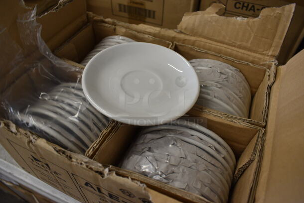 36 BRAND NEW IN BOX! Tuxton ALE-050 White Ceramic Saucers. 5x5x1. 36 Times Your Bid! - Image 2 of 3