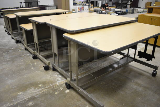 Adjustable Height Desks With Faux Wood Top. 60X30X36 and 60X30X28 4 Times Your Bid! (Main Building)