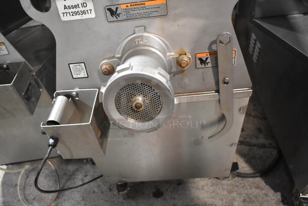 2017 Hobart MG2032 Metal Commercial Floor Style Electric Powered Meat Mixer Grinder w/ Foot Pedal on Commercial Casters. 208 Volts, 3 Phase. Tested and Working! - Image 2 of 8