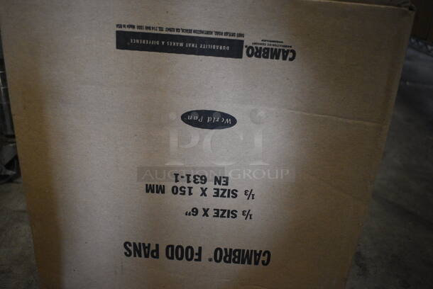 ALL ONE MONEY! Lot of 6 BRAND NEW IN BOX! Cambro Poly Amber Colored 1/3 Size Drop In Bins! 1/3x6 - Image 4 of 4