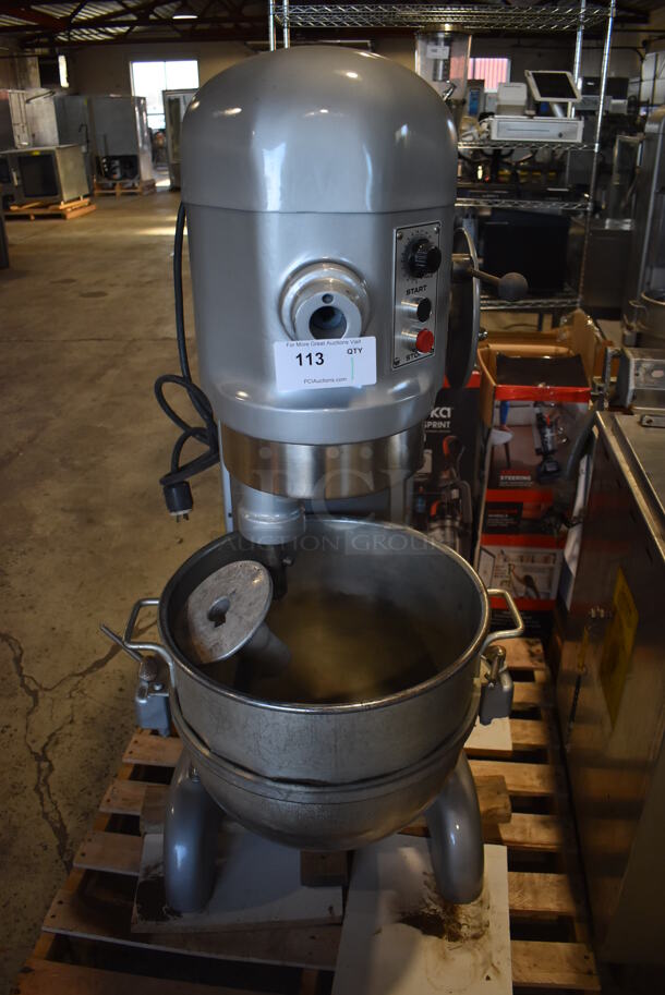 REFURBISHED! Hobart H-600 Metal Commercial Floor Style 60 Quart Planetary Dough Mixer w/ Stainless Steel Mixing Bowl and Dough Hook Attachment. Unit Has Been Professionally Refurbished! 208 Volts, 3 Phase. 28x40x56 - Image 3 of 9