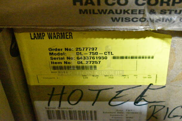 3 BRAND NEW IN BOX! Items; 1 Hatco DL-725-CTL Heat Lamp and 2 Hatco DL-750-CTL Heat Lamp. 120 Volts, 1 Phase. 3 Times Your Bid!  - Image 3 of 5