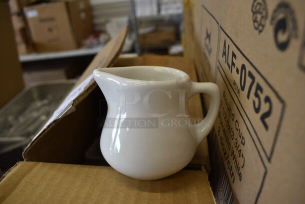 30 BRAND NEW IN BOX! Tuxton BWR-035 White Ceramic Creamer Pitchers. 3.5x3x3. 30 Times Your Bid!